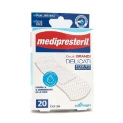 Medipresteril Cerotti grandi delicati - Cerotti in tessuto non tessuto per le ferite, 20 pezzi