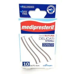 Medipresteril Cerotti per sutura in TNT 3x75 mm - Strisce per la chiusura delle ferite, 10 pezzi