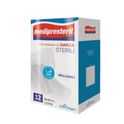 Medipresteril Compresse Di Garza Sterili 36x40 12/8 fili, 12 pezzi