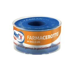 Med's Farmacerotto - Cerotto Impermeabile Trasparente 5m x 2,5cm, 1 Pezzo