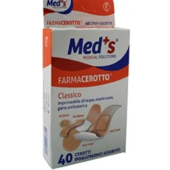 Med's Farmacerotto - Cerotto Strips Poliuretano Classico Assortiti, 40 Pezzi