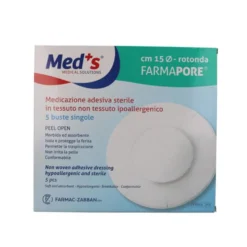 Med's Farmapore - Medicazione Adesiva In TNT Sterile Rotonda, 5 Pezzi