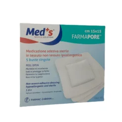 Med's Farmapore - Medicazione Adesiva Sterile 15 x 15 cm, 5 medicazioni