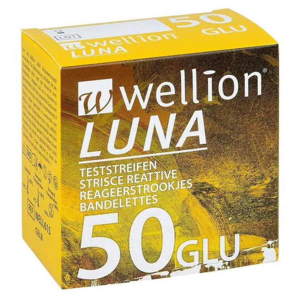 Med Trust Wellion Luna - Strisce reattive per la misurazione della glicemia, 50 strisce