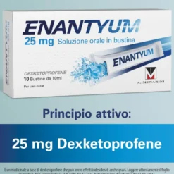 Menarini Enantyum Analgesico Antinfiammatorio contro Mal di Testa Dolori Mestruali e Dolori Articolari, 10 Bustine Bevibili