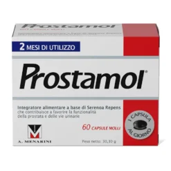 Menarini Prostamol Integratore con Serenoa repens per la Funzionalità della Prostata e delle Vie Urinarie, 60 capsule