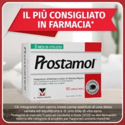 Menarini Prostamol Integratore con Serenoa repens per la Funzionalità della Prostata e delle Vie Urinarie, 90 capsule