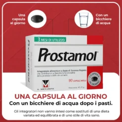 Menarini Prostamol Integratore con Serenoa repens per la Funzionalità della Prostata e delle Vie Urinarie, 90 capsule
