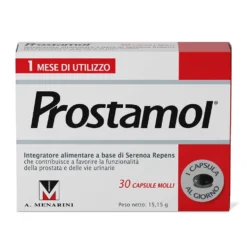 Menarini Prostamol Integratore Alimentare con Serenoa repens per la Funzionalità della Prostata e delle Vie Urinarie, 30 Capsule