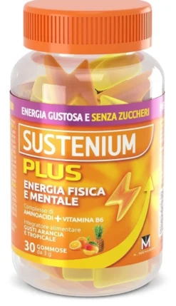 Menarini Sustenium Plus - Integratore con aminoacidi, vitamina B6 e zinco, 30 gommose da 3 g