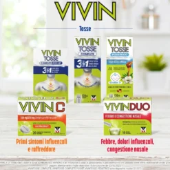 Menarini Vivin Tosse Complete 3in1 Tosse Secca Grassa Mal di Gola Sciroppo, 150ml
