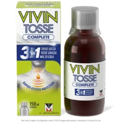 Menarini Vivin Tosse Complete 3in1 Tosse Secca Grassa Mal di Gola Sciroppo, 150ml