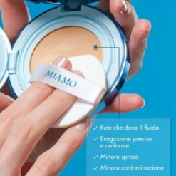 Miamo Second Skin Mesh Cushion Foundation SPF 50 PA+++ Colore Dune, 13,5g