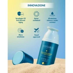 Miamo Skin Defense Siero Corpo Anti-Età - Siero solare protettivo e termoregolatore SPF 50, 100 ml
