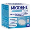 MioDent Compresse Effervescenti - Per l'igiene delle protesi dentali al gusto menta, 32 compresse
