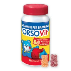Montefarmaco Orsovit - Integratore multivitaminico per la crescita dei bambini, 60 caramelle gommose