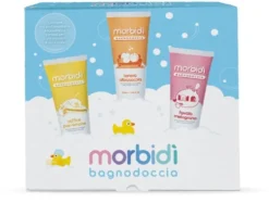Morbidì Kit Bagnodoccia Soffice Pan Limone + Tenera Albicocca + Fragola Melagrana, 3 x 100ml