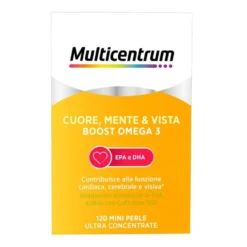 Multicentrum Boost Omega3 Cuore Mente Vista Integratore EPA DHA,120 Perle