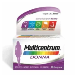 Multicentrum Donna Integratore Vitamina D Calcio Ferro Acido Folico, 30 Compresse