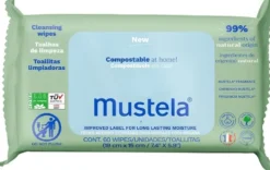 Mustela Salviette compostabili profumate - Salviette detergenti per il cambio, 60 salviettine