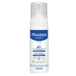 Mustela Shampoo in schiuma senza lacrime - Detergente per l'eliminazione della crosta lattea, 150 ml