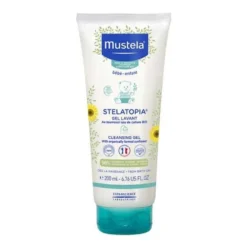 Mustela Stelatopia - Gel detergente lenitivo per la pelle atopica dei bambini, 200 ml