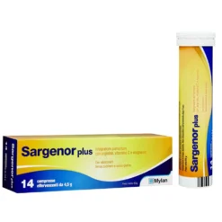 Mylan Sargenor Plus Integratore di Arginina Vitamina C Magnesio, 14 Compresse