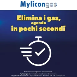 Mylicongas Aerofagia per Flatulenza Meteorismo Gonfiore Addominale, 50 Compresse