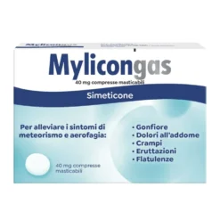 Mylicongas Aerofagia per Flatulenza Meteorismo Gonfiore Addominale, 50 Compresse