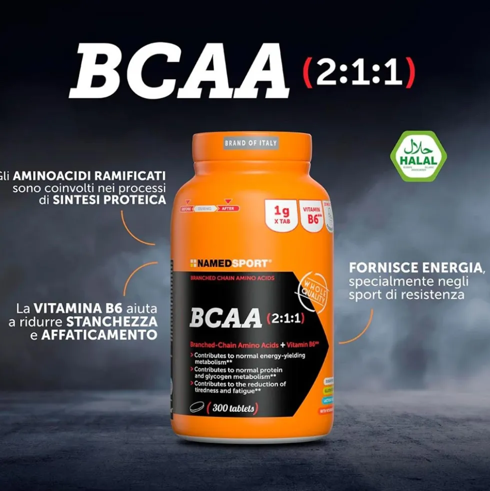 Named Sport BCAA 2:1:1 Integratore di Aminoacidi Ramificati, 300 compresse