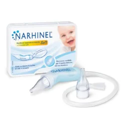 Narhinel Aspiratore Nasale Soft - Aspiratore nasale per rimuovere il muco, 1 aspiratore e 2 ricambi