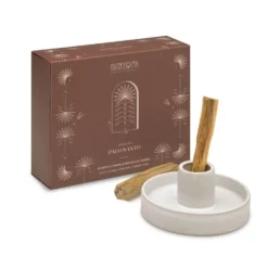Nasoterapia Kit Rituale Palo Santo Cofanetto Regalo con 2 Legni e Piatto Rituale