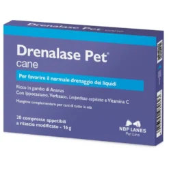 NBF Lanes Drenalase Pet Cane Mangime complementare per il drenaggio dei liquidi, 20 compresse