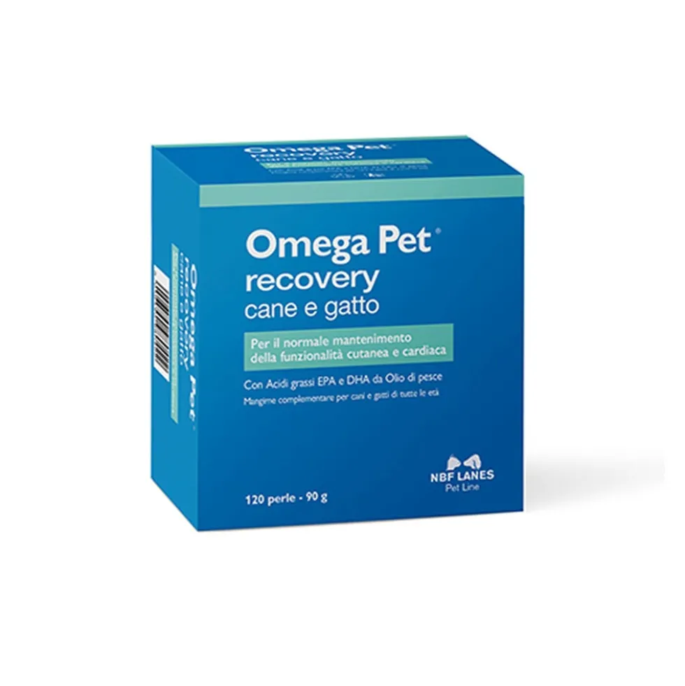 NBF Lanes Omega Pet Recovery Cane e Gatto Mangime EPA e DHA, 120 Perle