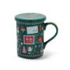 Neavita Infusiera di Natale verde - Tazza infusiera con filtro per tisane, 340 ml