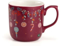 Neavita Mug Tazza in New Bone China Natale Rossa, 400ml