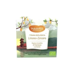 Neavita Tisana biologica limone e zenzero - Infuso rinfrescante per il benessere, 15 filtri da 3,5 g