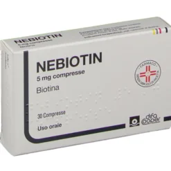 Nebiotin 5 mg - Compresse per il trattamento della carenza di biotina, 30 compresse