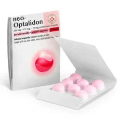 Neooptalidon 200mg Paracetamolo + 125mg Propifenazone + 25mg Caffeina Trattamento Stati Dolorosi e Febbrili, 8 Compresse Rivestite