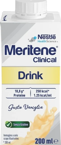 Nestlé Meritene Clinical Drink Vaniglia Alimento iperproteico per la malnutrizione, 200 ml