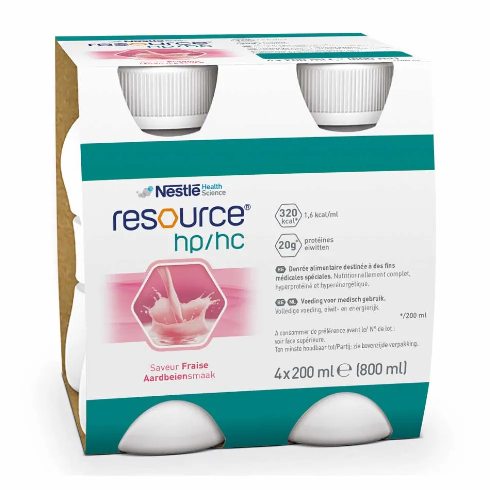 Nestlé Resource - HP/HC Bevanda Ipercalorica Fragola, 4 x 200ml