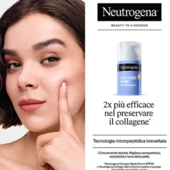 Neutrogena Collagen Bank - Crema viso idratante con SPF 30 ad azione anti-età e rimpolpante, 50 ml