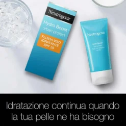 Neutrogena Hydro Boost Urban Protect - Fluido viso idratante con acido ialuronico e SPF 25, 50 ml