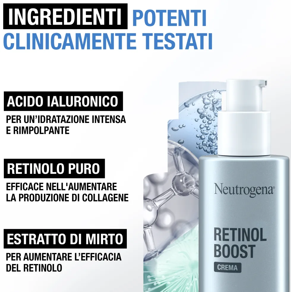 Neutrogena Retinol Boost - Crema Viso Antirughe, 50ml