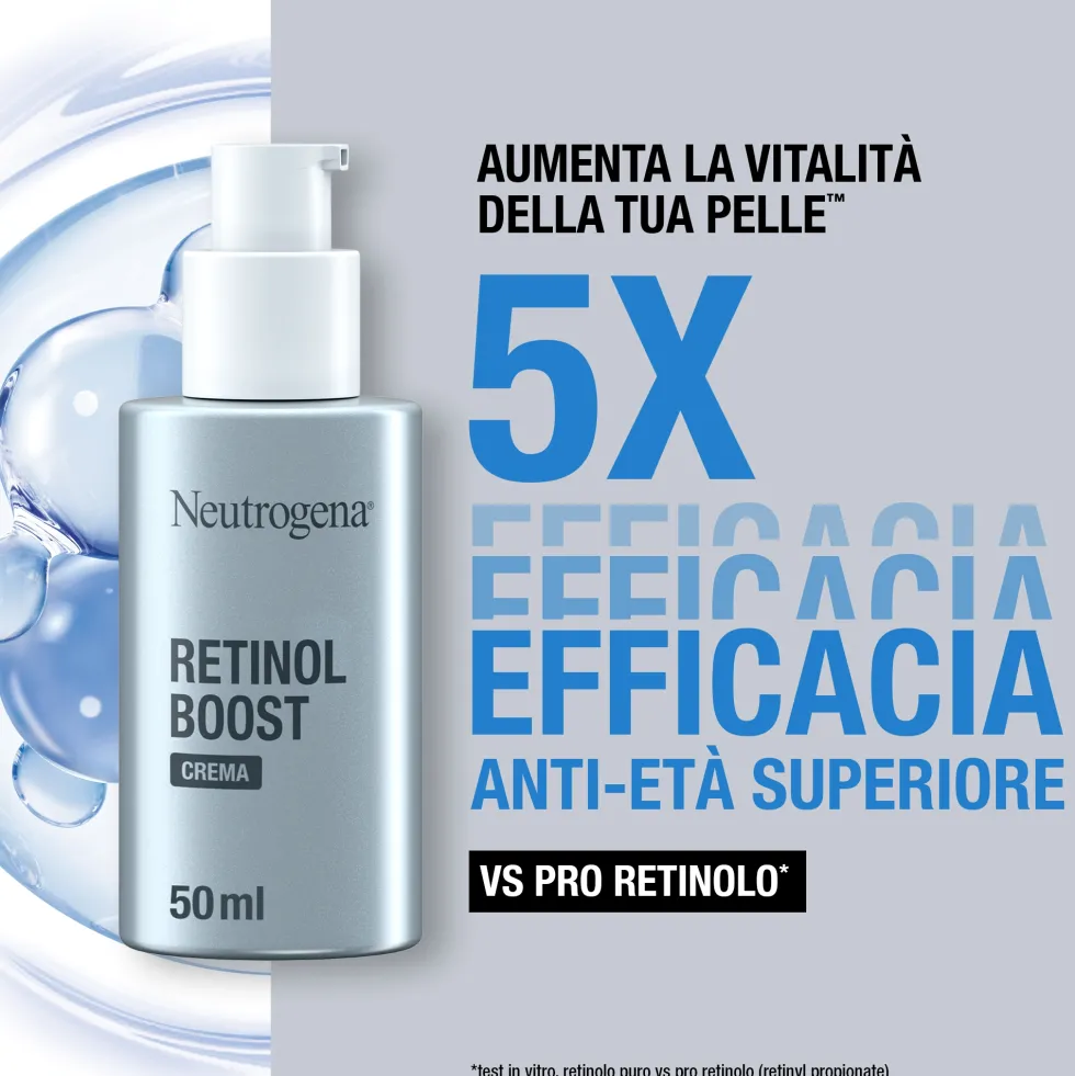 Neutrogena Retinol Boost - Crema Viso Antirughe, 50ml