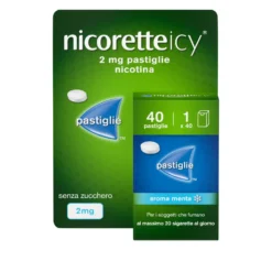 Nicorette Icy 2mg per Smettere di Fumare Gusto Menta, 40 Pastiglie
