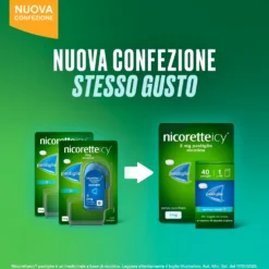 Nicorette Icy 2mg per Smettere di Fumare Gusto Menta, 40 Pastiglie