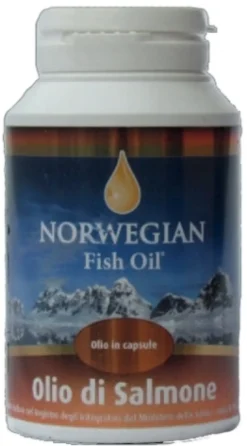 Norwegian Fish Oil Olio di salmone - Integratore di omega 3 per il colesterolo, 180 capsule