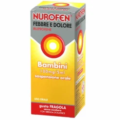 Nurofen Febbre e Dolore Bambini 100mg/5ml Sospensione Orale Gusto Fragola Senza Zucchero, 150ml