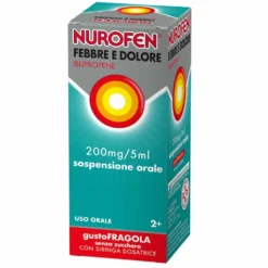Nurofen Febbre e Dolore 200mg/5ml - Sospensione orale alla fragola per febbre e dolore, 100 ml
